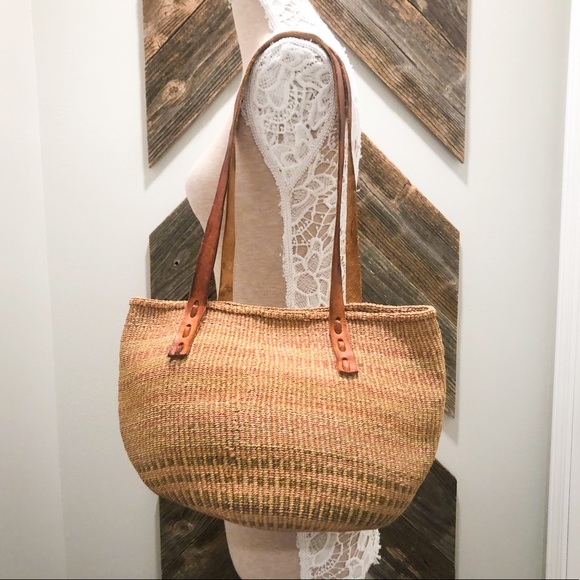 Vintage Handbags - Vintage Woven Shoulder Bag-Genuine Leather